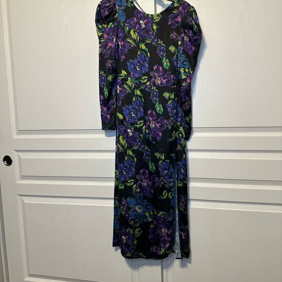 NWT Adelyn Rae Purple and Blue Floral Midi Dress - Picture 2 of 4